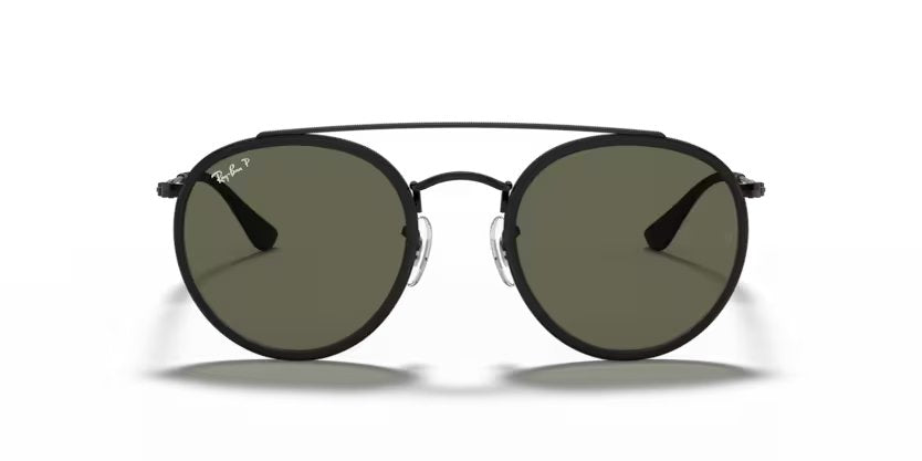 Ray-Ban Round double bridge - Black, G-15 Green