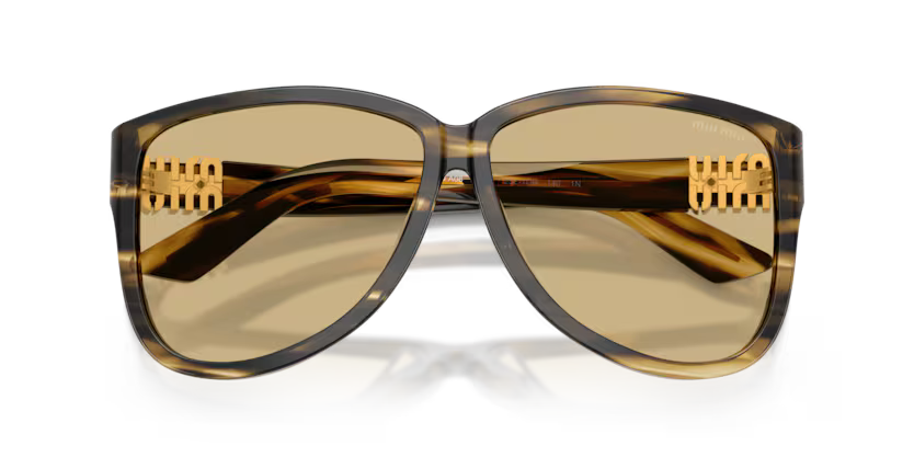 Miu Miu OMU A08S - Striped loden, Yellow