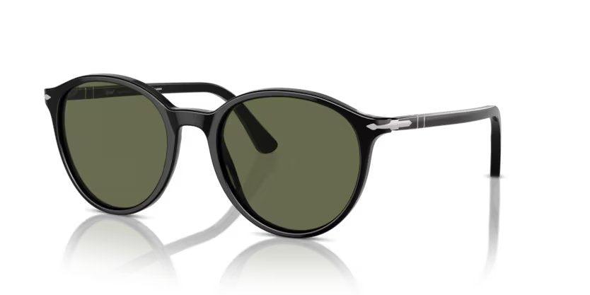 Persol 0PO3350S - Black, Polar green polarized