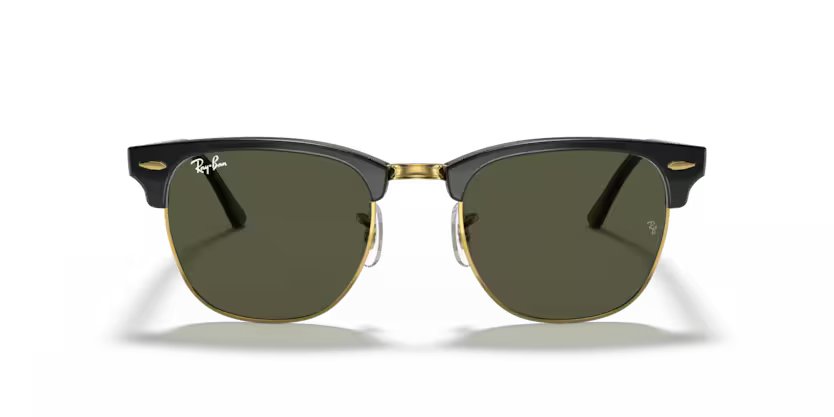 Ray-Ban Clubmaster - Black on gold, G-15 green