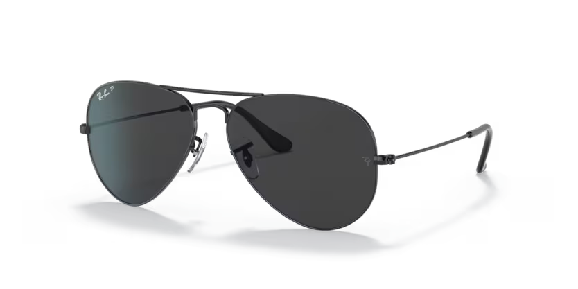 Ray-Ban Aviator large metal - Black, Black Polarised