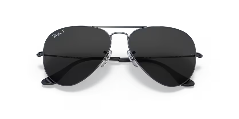 Ray-Ban Aviator large metal - Black, Black Polarised