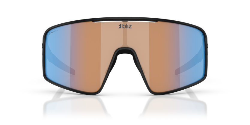 Bliz P001 - Matte Black, Coral/orange mirror blue