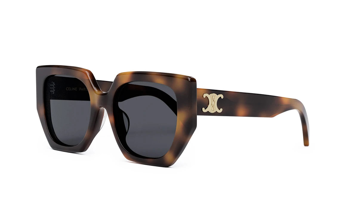 Celine CL40239F - Shiny Medium havana, Lenses Smoke Organic