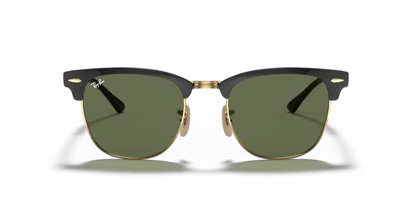 Ray-Ban Clubmaster metal - Black on gold, G-15 green