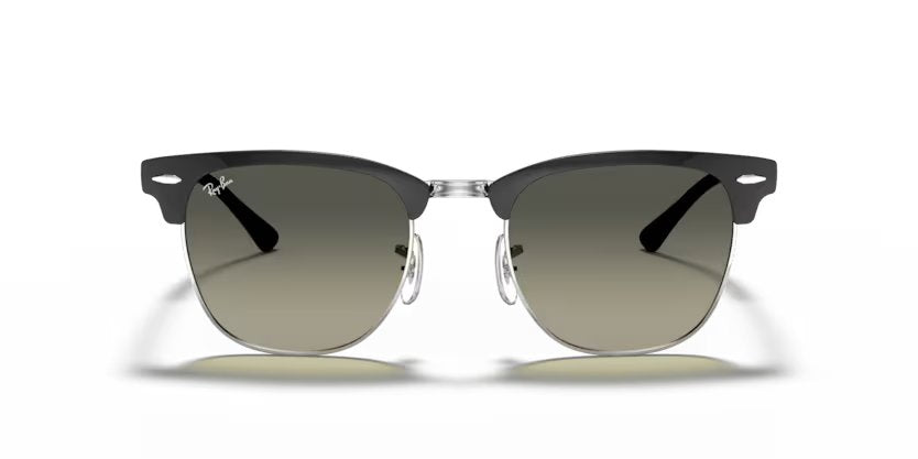 Ray-Ban Clubmaster metal - Black on silver, Grey gradient