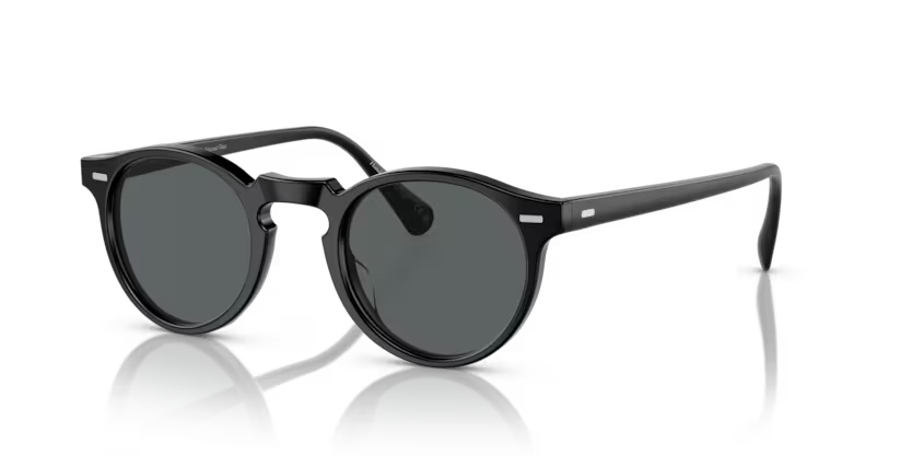 Oliver Peoples Gregory peck sun - Semi-matte black, Dark grey polarized