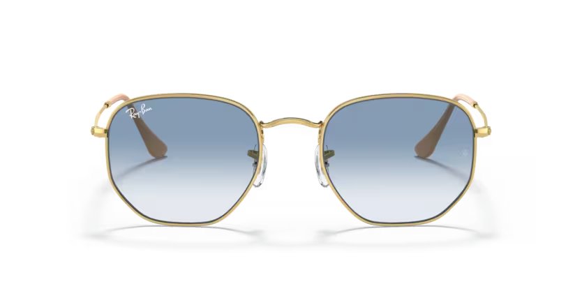 Ray-Ban Hexagonal - Arista gold, Light blue gradient