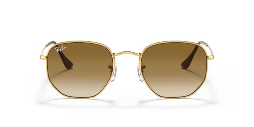 Ray-Ban Hexagonal - Arista gold, Light brown gradient