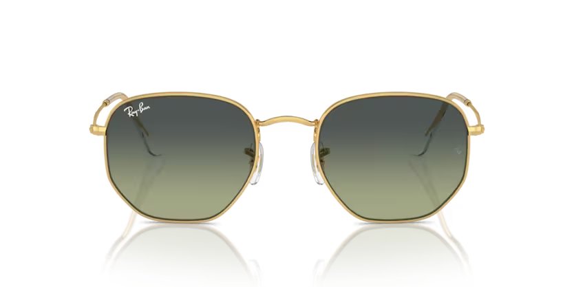 Ray-Ban Hexagonal - Arista gold, Green vintage