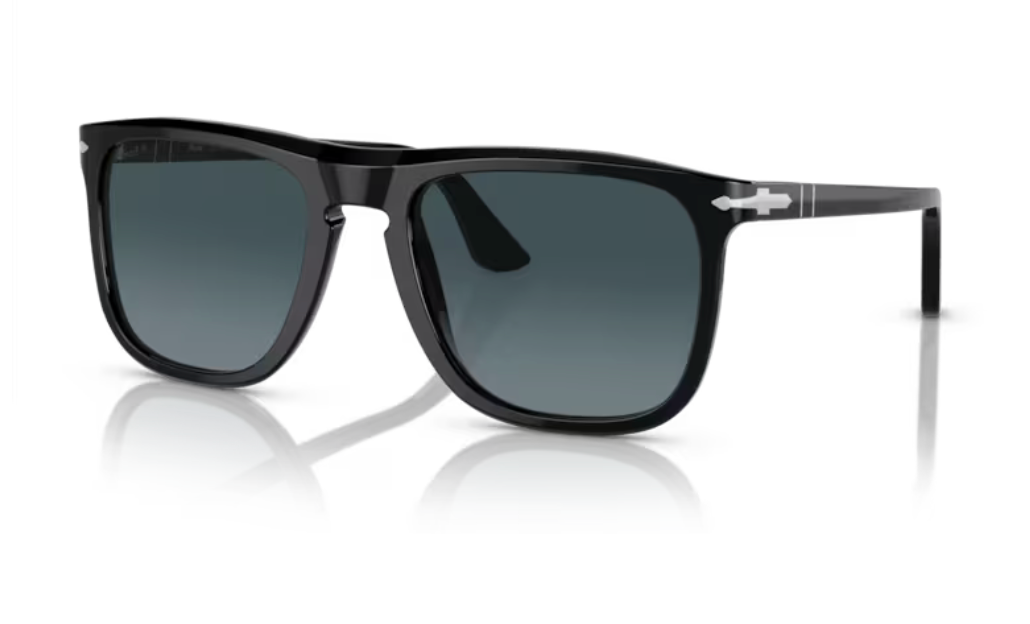 Persol 0PO3336S - Black, Light blue gradient dark blue polarized