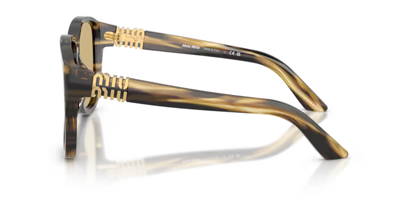 Miu Miu OMU A08S - Striped loden, Yellow