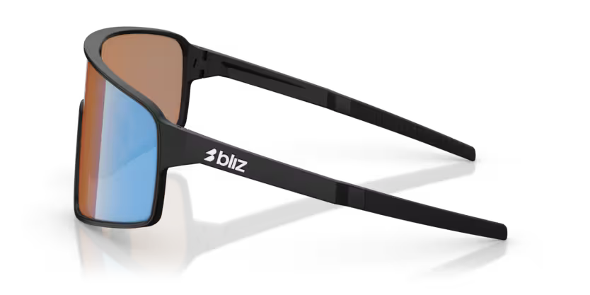 Bliz P001 - Matte Black, Coral/orange mirror blue