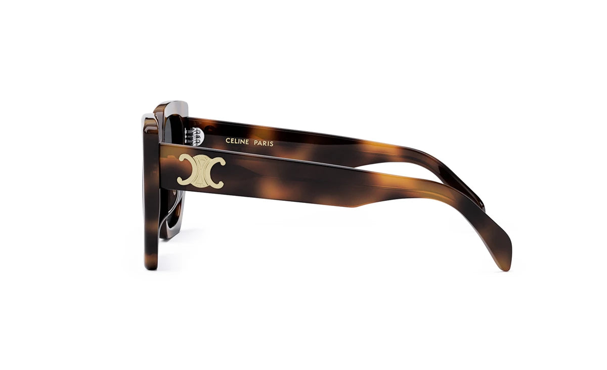 Celine CL40239F - Shiny Medium havana,  Lenses Smoke Organic