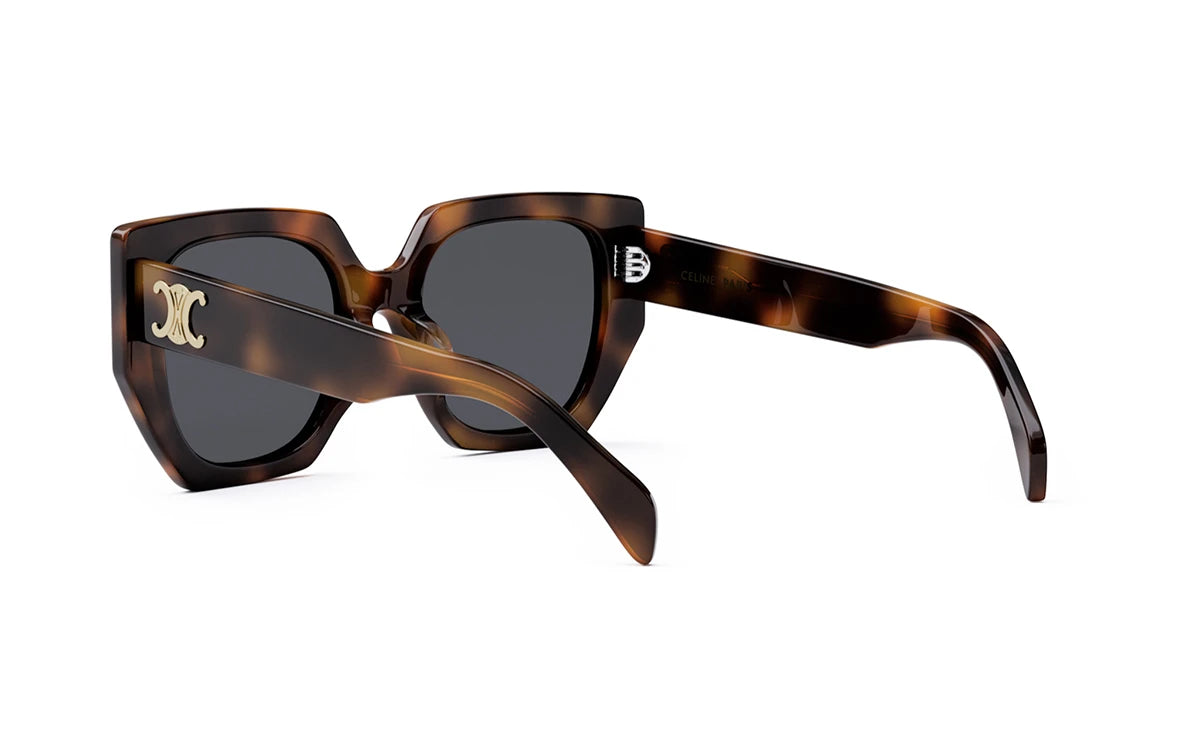 Celine CL40239F - Shiny Medium havana,  Lenses Smoke Organic