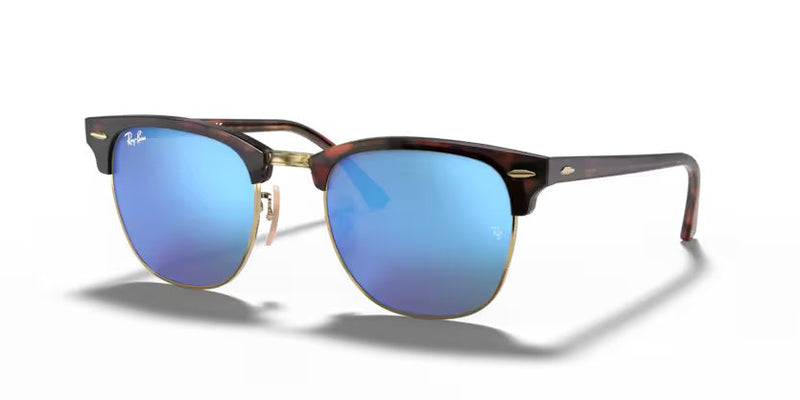 Ray-Ban Clubmaster - Havana on gold, Blue flash