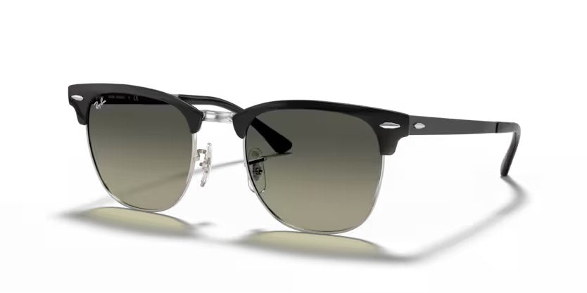 Ray-Ban Clubmaster metal - Black on silver, Grey gradient