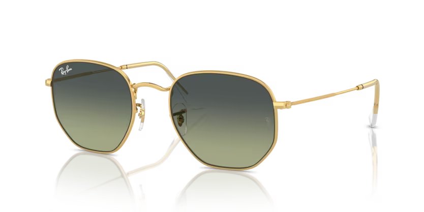 Ray-Ban Hexagonal - Arista gold, Green vintage