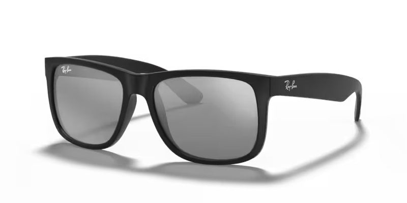 Ray-Ban Justin - Rubber black, Grey mirror silver