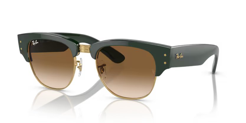 Ray-Ban Mega clubmaster - Green on gold, Light brown