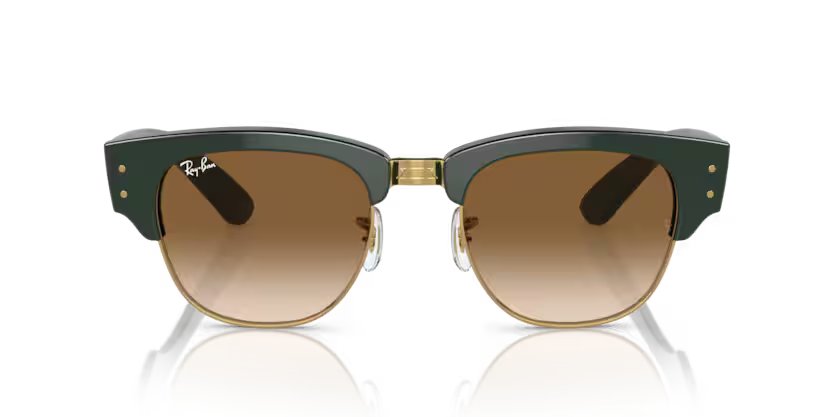 Ray-Ban Mega clubmaster - Green on gold, Light brown