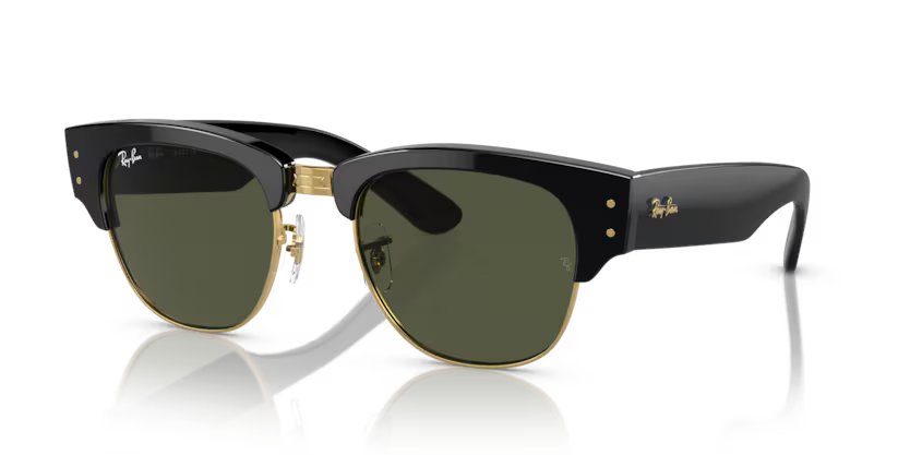 Ray-Ban Mega clubmaster - Black on gold, G-15 green