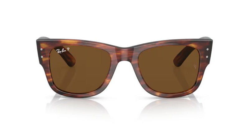 Ray-Ban Mega wayfarer - Striped havana, Brown polarized