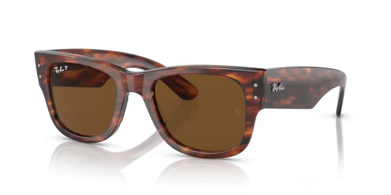 Ray-Ban Mega wayfarer - Striped havana, Brown polarized