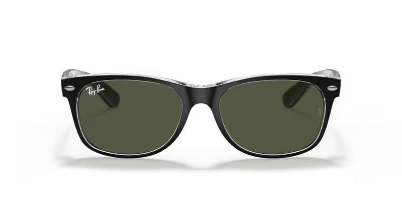 Ray-Ban New Wayfarer - Black on transparent, Green