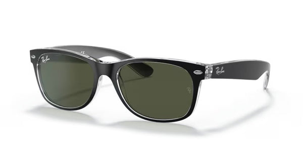 Ray-Ban New Wayfarer - Black on transparent, Green