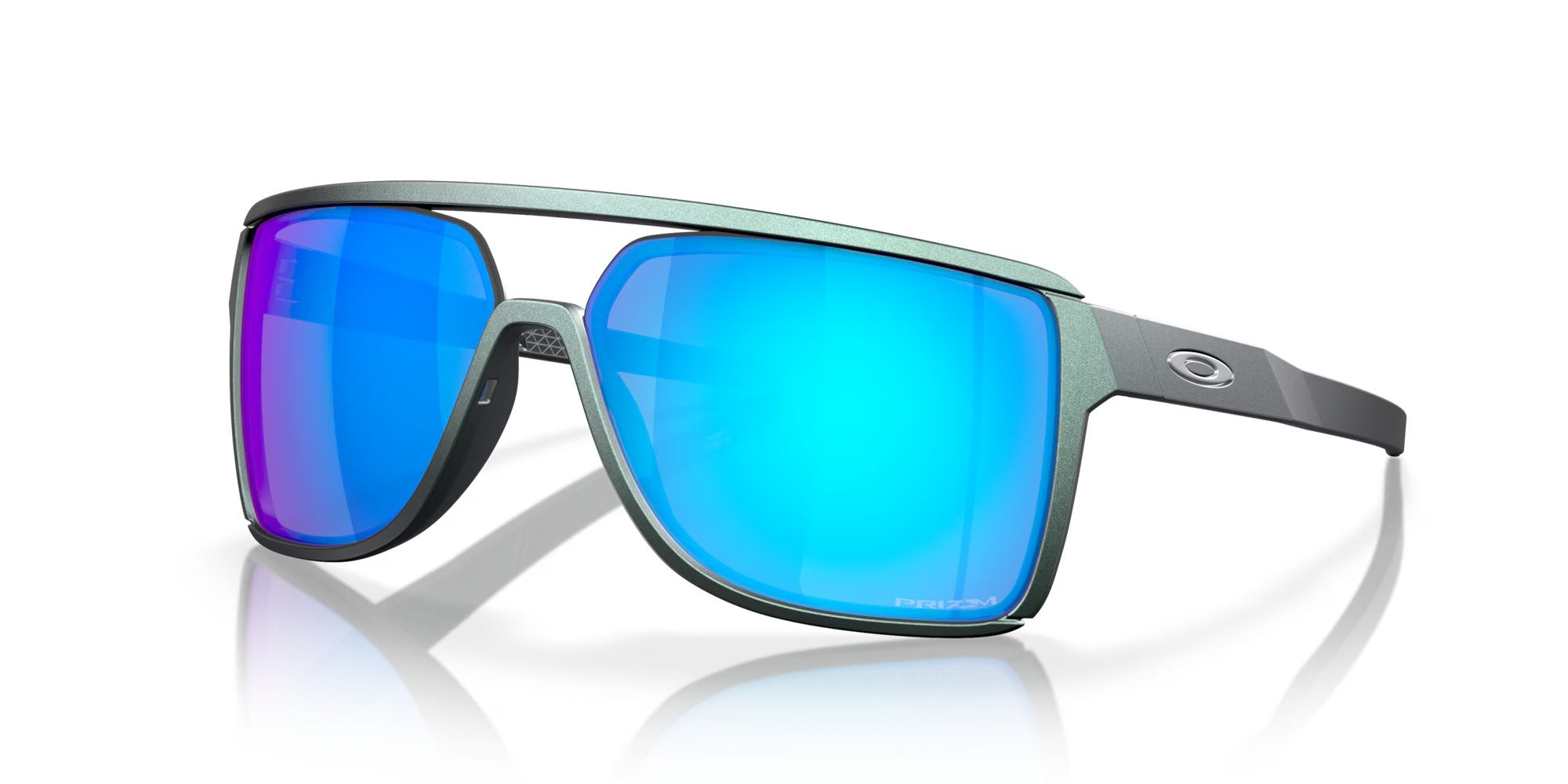 Oakley Castel - Matte Silver/Blue Colorshift, Prizm Sapphire