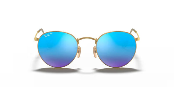 Ray-Ban Round Metal - Gold, Blue Polarized