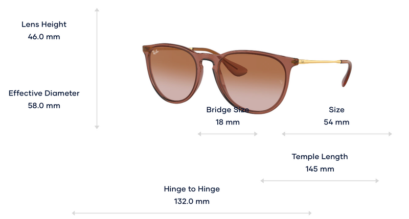 Ray-Ban Erika - Transparent light brown, Gradient brown