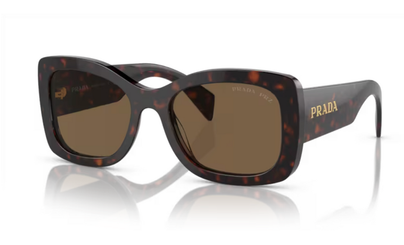 Prada 0PR A08S - Briar tortoise, Dark brown polarized