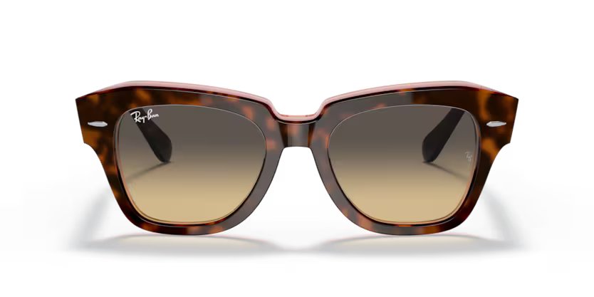 Ray-Ban State street - Havana on transparent pink, Brown/blue gradient