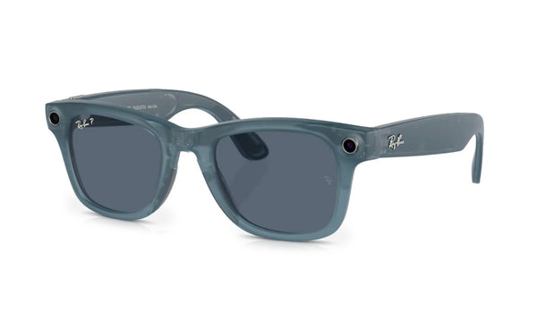 Ray-Ban Meta Wayfarer (smart glasses) - Matte jeans/Dusty blue polarized