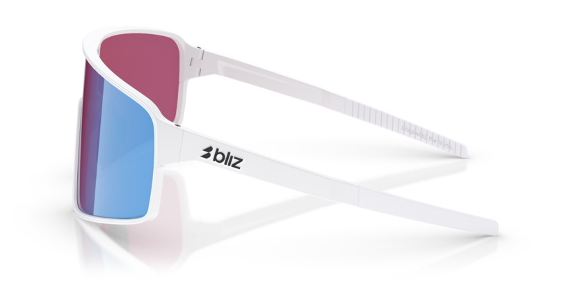 Bliz P001 - Matte White, Rose/violet mirror blue