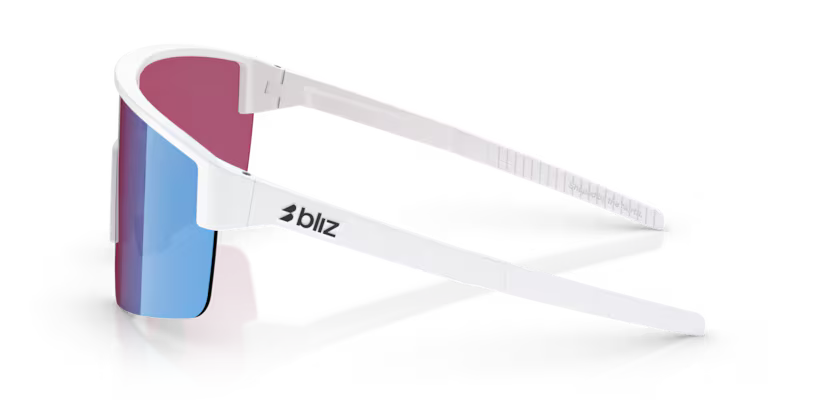 Bliz P004 - Matte white, Rose/violet mirror blue